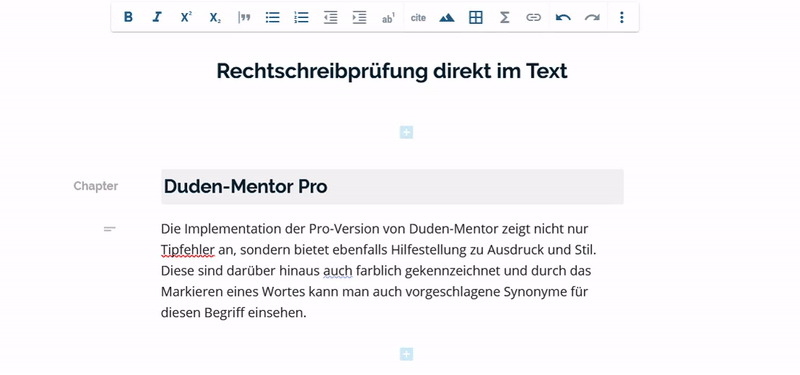 Spellchecking, optimizing style and selecting synonyms with Duden-Mentor Pro